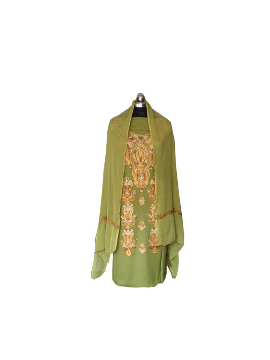 Women Cotton Suits with Kashmiri Embroidery Salwar Suits -green