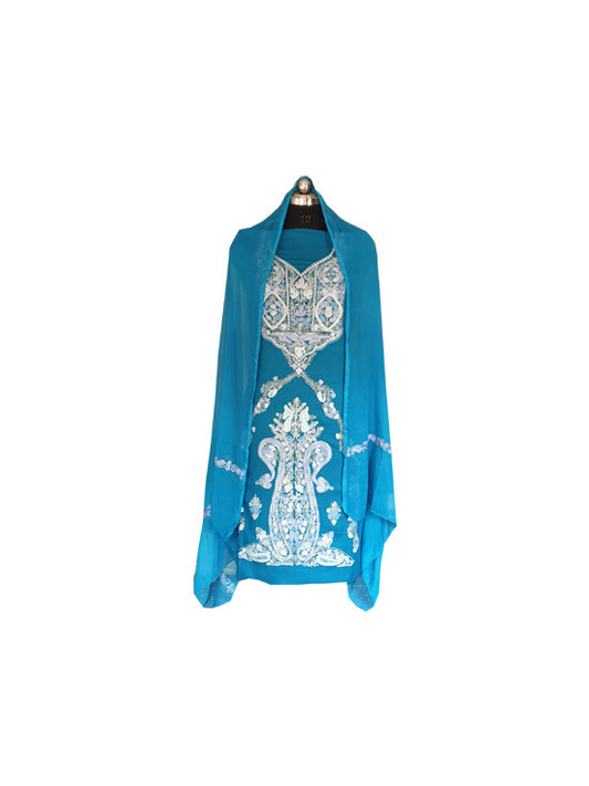 Women Cotton Suits with Kashmiri Embroidery Salwar Suits -teal