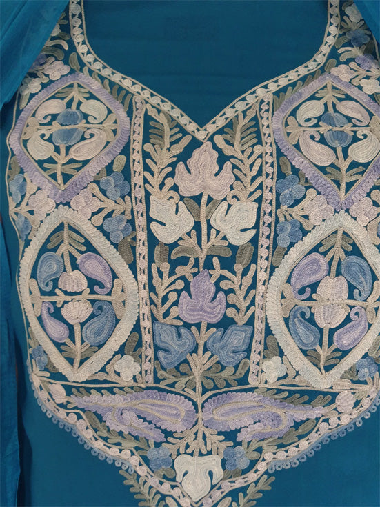 Women Cotton Suits with Kashmiri Embroidery Salwar Suits -teal
