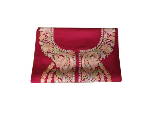 Women Cotton Suits with Kashmiri Embroidery Salwar Suits -tomato red
