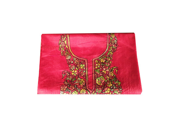 Women Silk Suits with Kashmiri Embroidery Unstitched Dress Material Salwar Suits -red