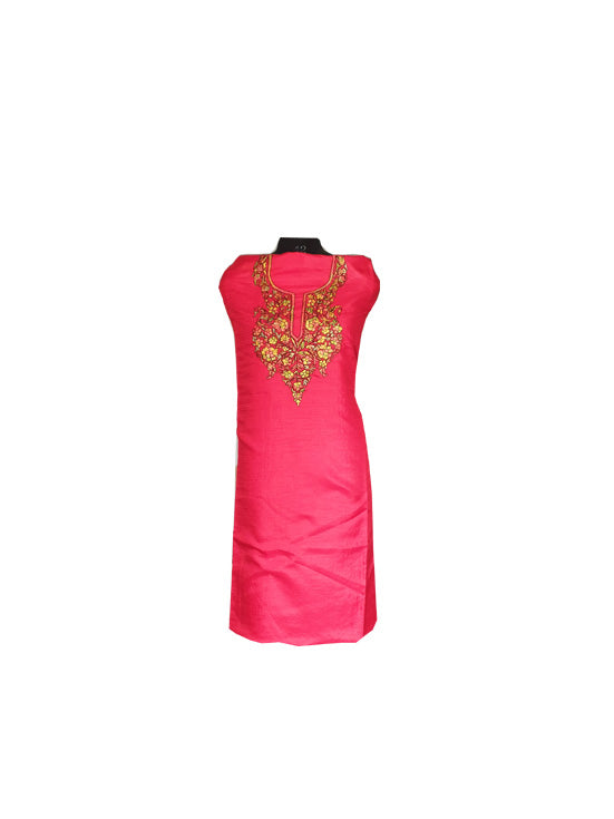 Women Silk Suits with Kashmiri Embroidery Unstitched Dress Material Salwar Suits -red