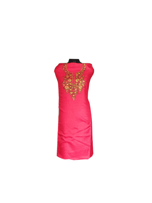 Women Silk Suits with Kashmiri Embroidery Unstitched Dress Material Salwar Suits -red