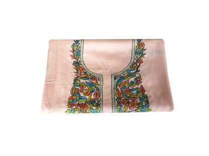 Women Silk Suits with Kashmiri Embroidery Unstitched Dress Material Salwar Suits -baby pink