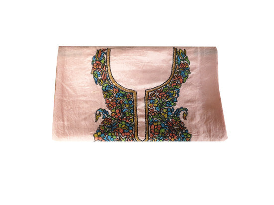 Women Silk Suits with Kashmiri Embroidery Unstitched Dress Material Salwar Suits -baby pink
