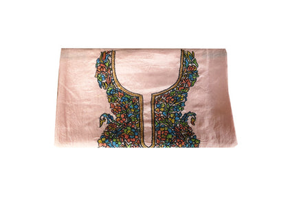 Women Silk Suits with Kashmiri Embroidery Unstitched Dress Material Salwar Suits -baby pink
