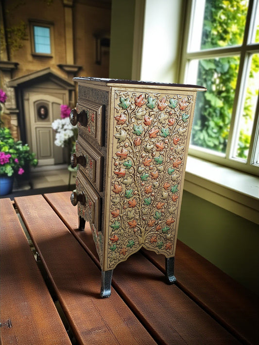 Paper Mache Wooden almirah - 3 compartments