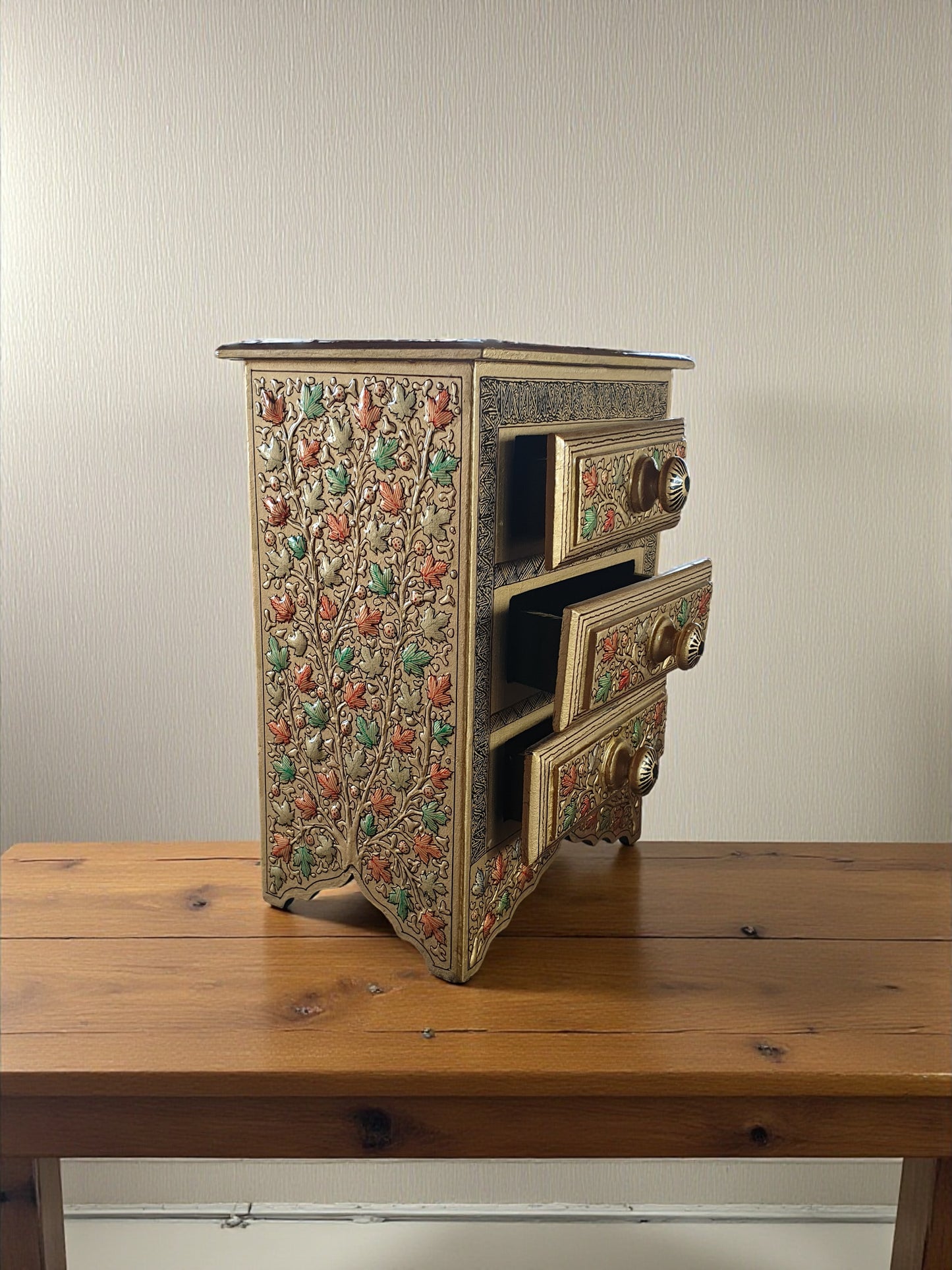 Paper Mache Wooden almirah - 3 compartments