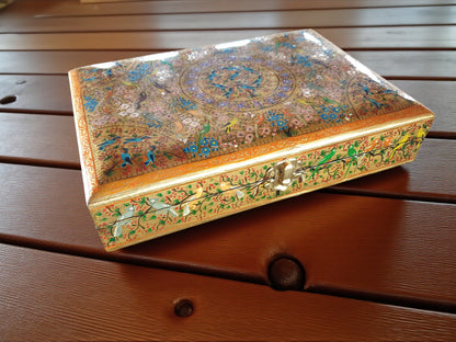 Handcrafted Paper-Mâché Jewelry Box — Floral Embroidery
