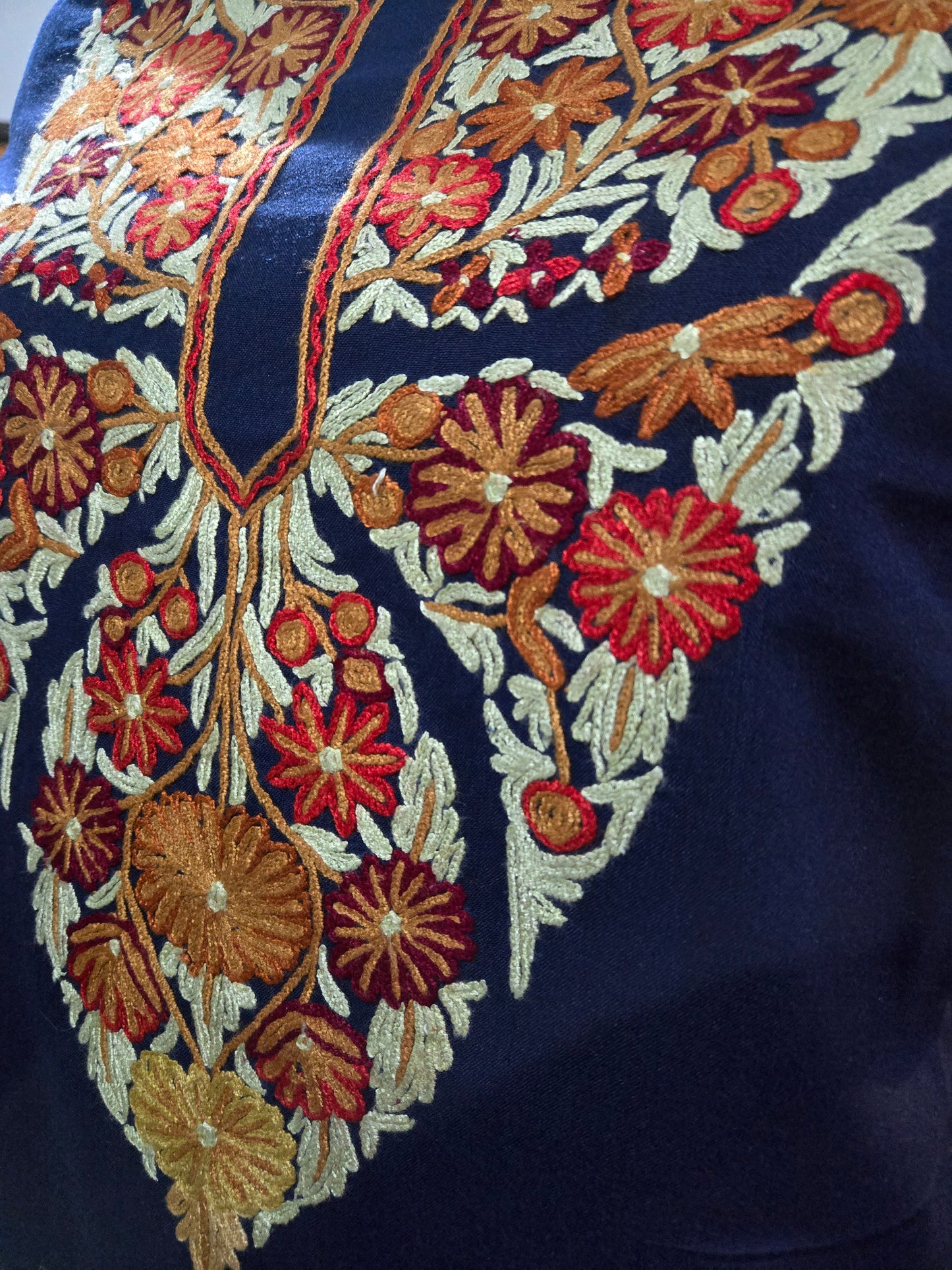Women Cotton Suits with Kashmiri Hand Embroidery Two Piece Suit - Blue