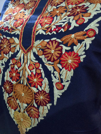 Women Cotton Suits with Kashmiri Hand Embroidery Two Piece Suit - Blue