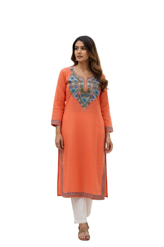 Kashmiri Kurti for Women with Aari Embroidery