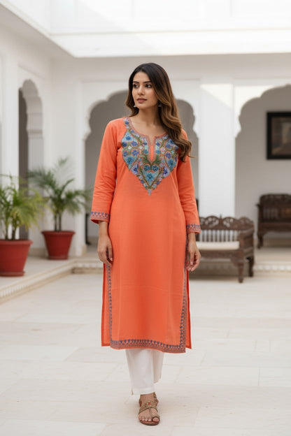 Kashmiri Kurti for Women with Aari Embroidery