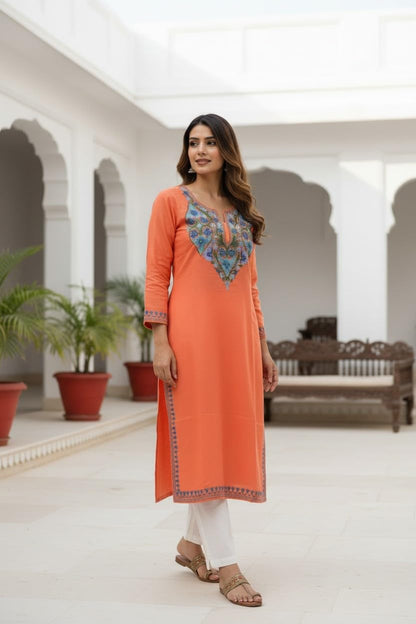 Kashmiri Kurti for Women with Aari Embroidery