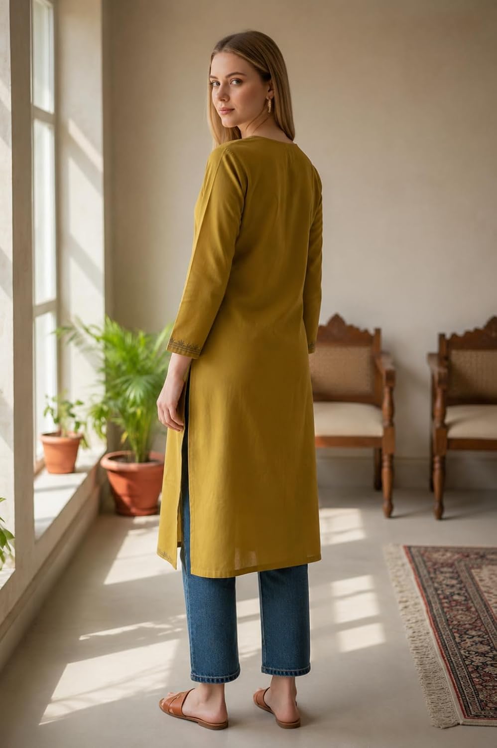 Kashmiri Kurti for Women with Aari Embroidery