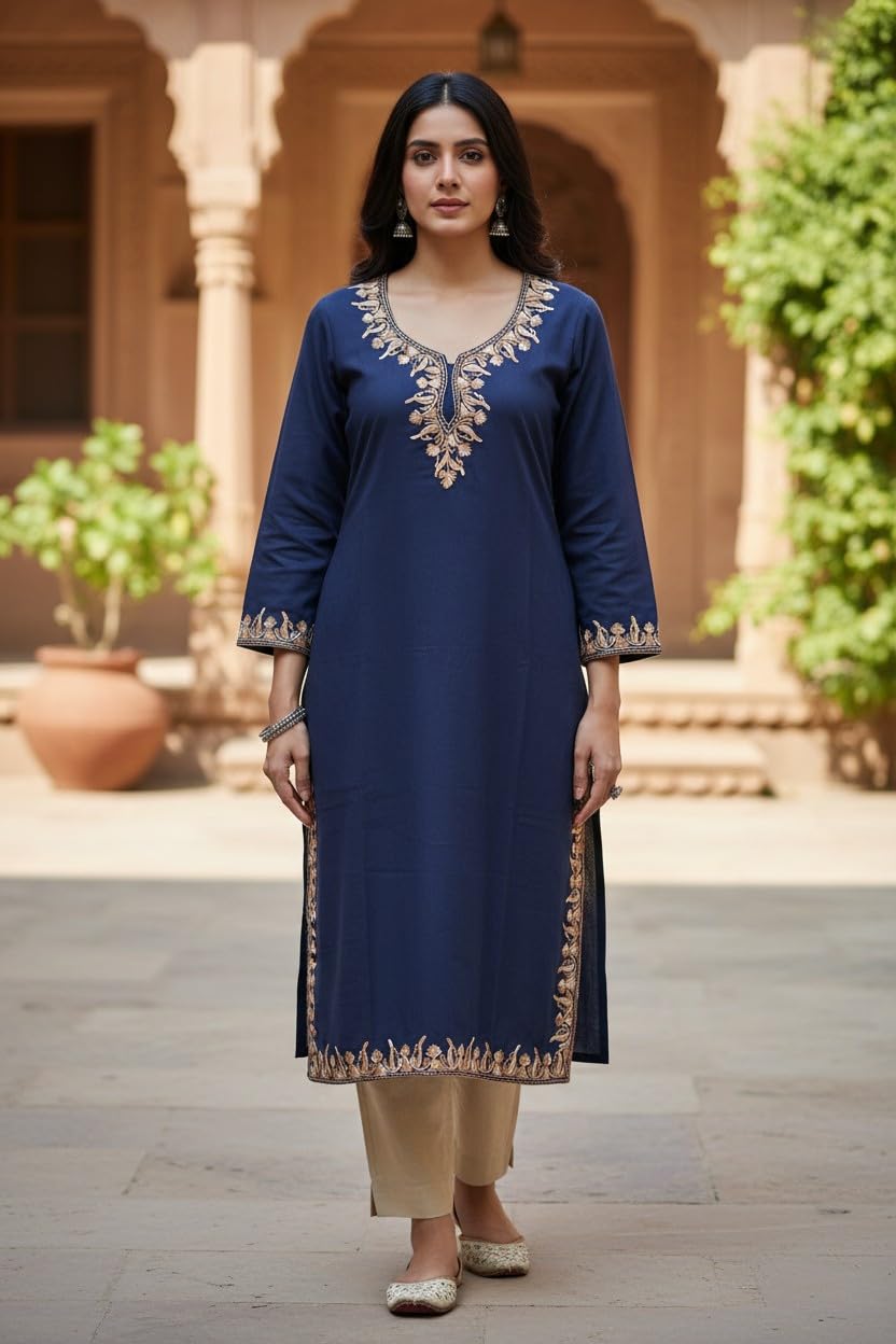 Kashmiri Kurti for Women with Aari Embroidery