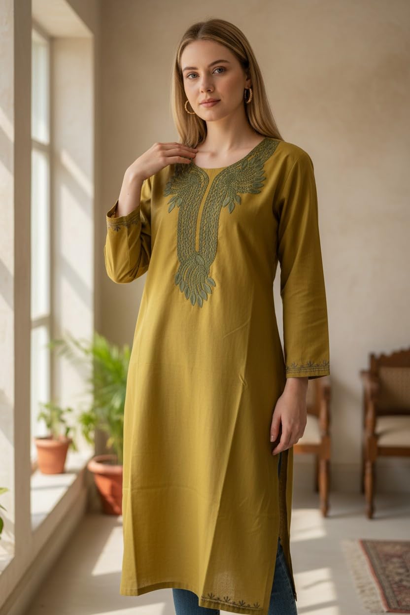 Kashmiri Kurti for Women with Aari Embroidery