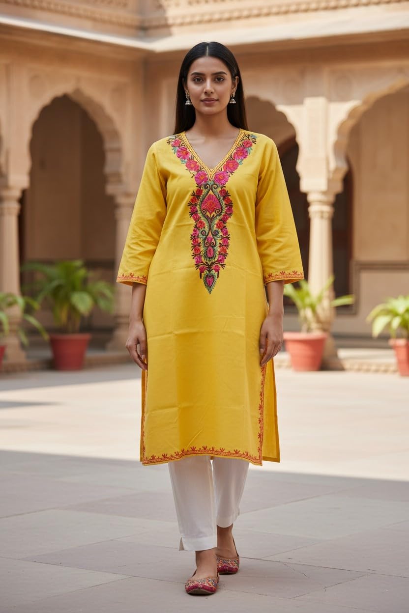 Kashmiri Kurti for Women with Aari Embroidery