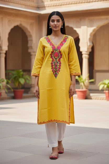 Kashmiri Kurti for Women with Aari Embroidery