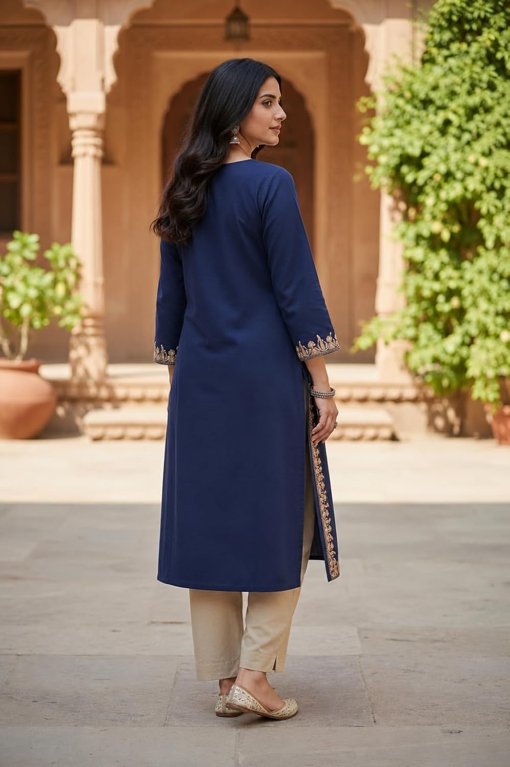 Kashmiri Kurti for Women with Aari Embroidery