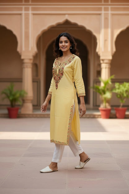 Kashmiri Kurti for Women with Aari Embroidery