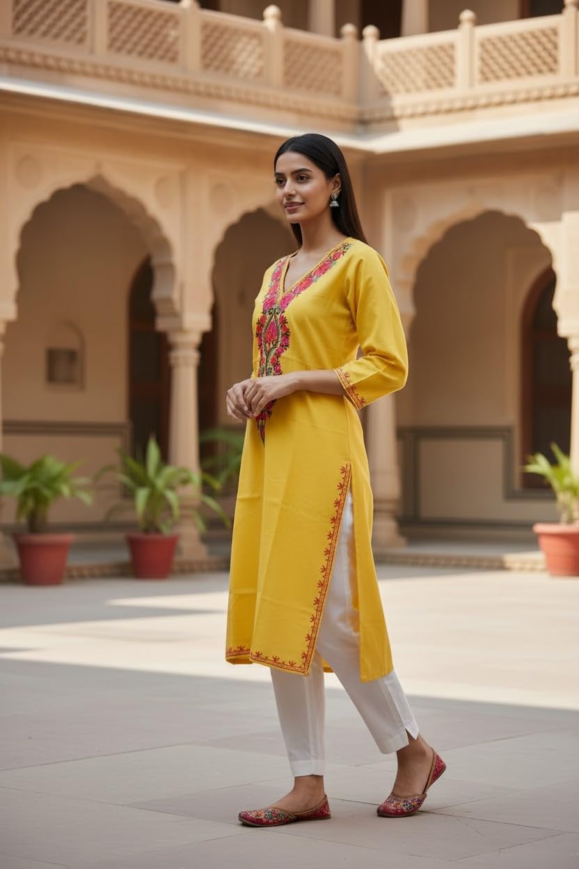 Kashmiri Kurti for Women with Aari Embroidery