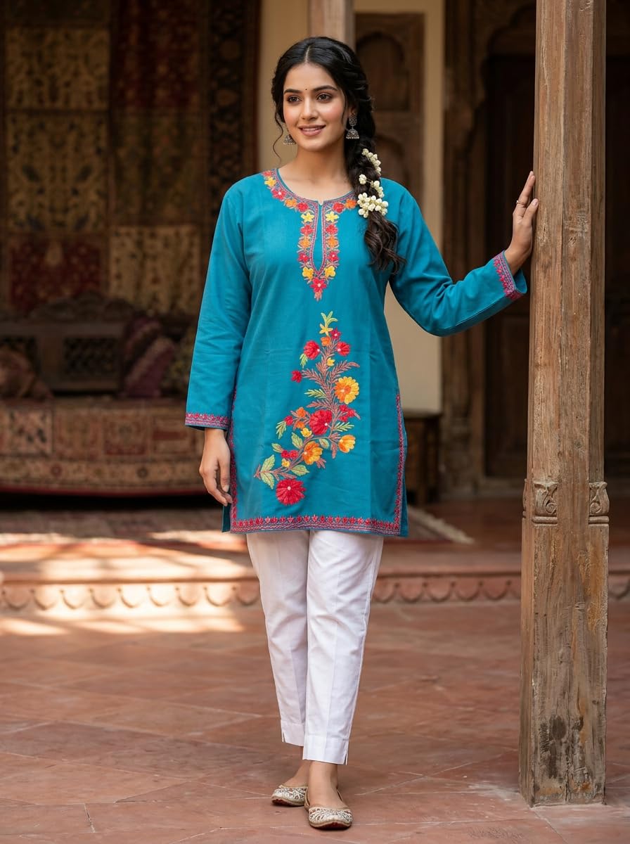 Kashmiri Kurti for Women with Aari Embroidery