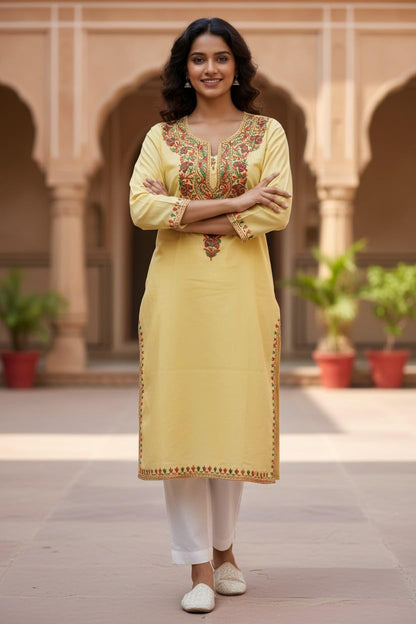Kashmiri Kurti for Women with Aari Embroidery