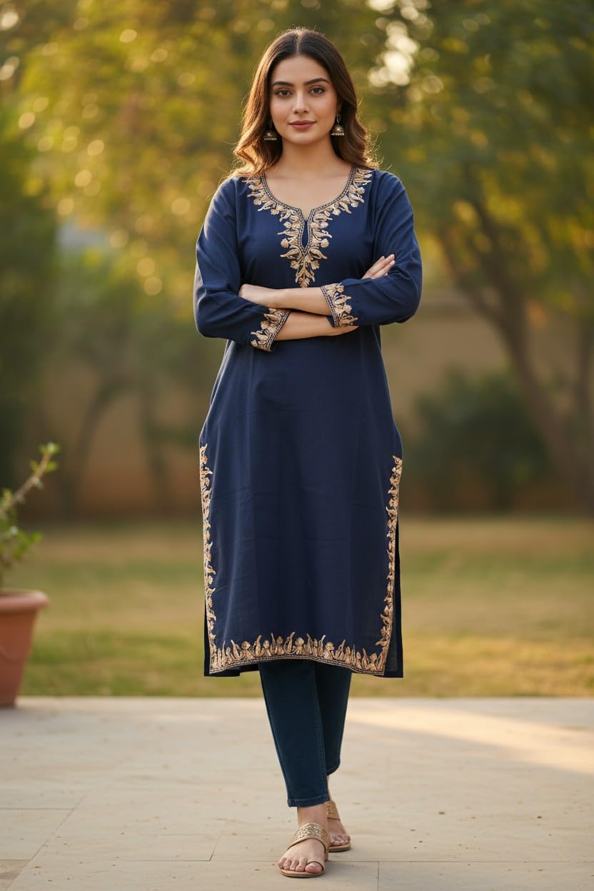 Kashmiri Kurti for Women with Aari Embroidery
