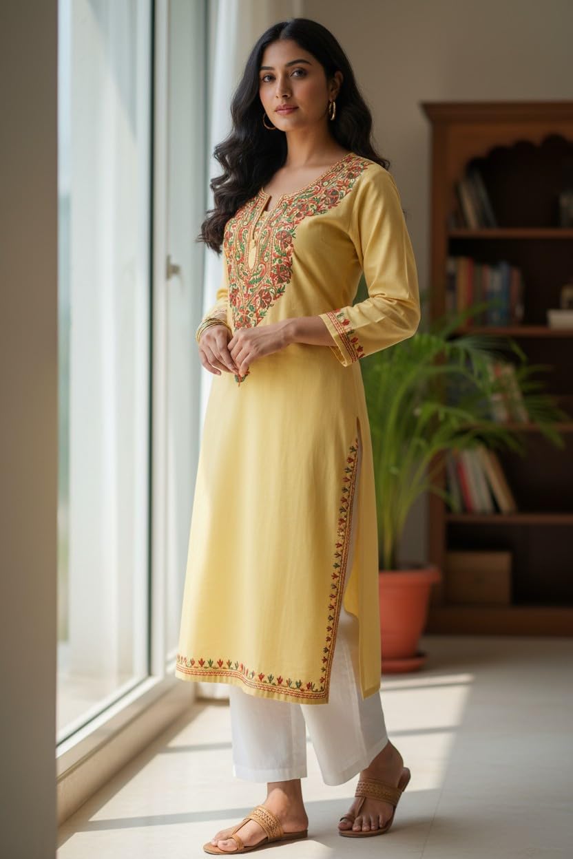 Kashmiri Kurti for Women with Aari Embroidery