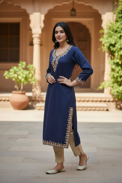 Kashmiri Kurti for Women with Aari Embroidery