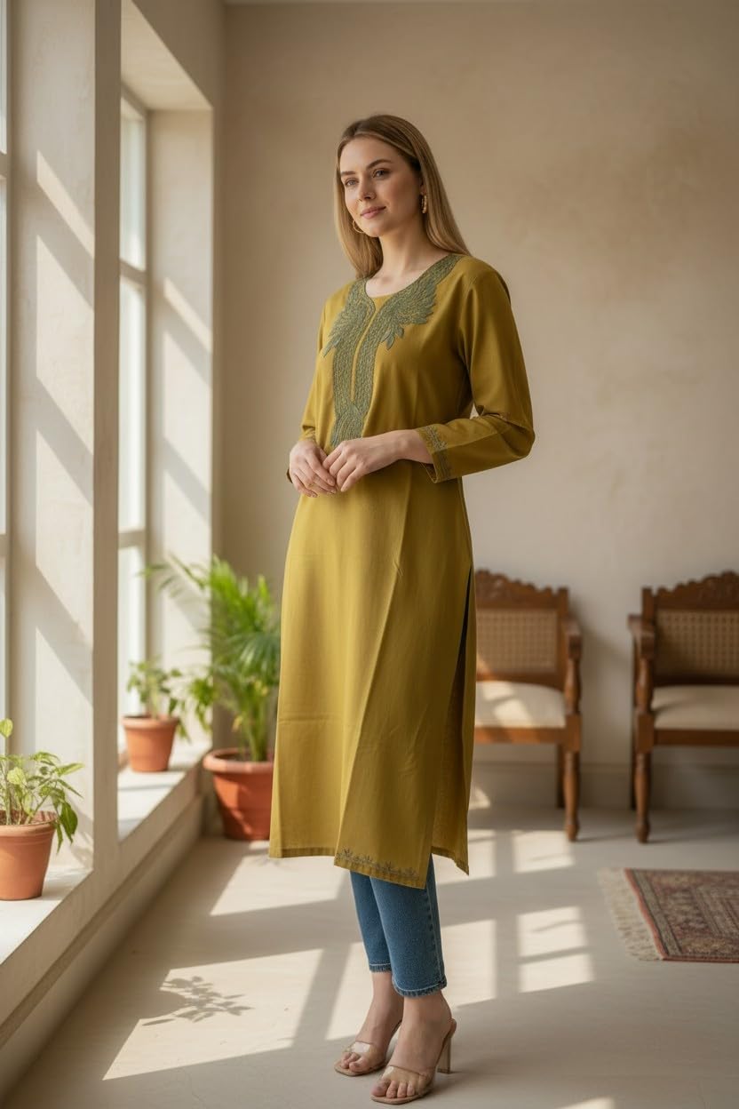 Kashmiri Kurti for Women with Aari Embroidery