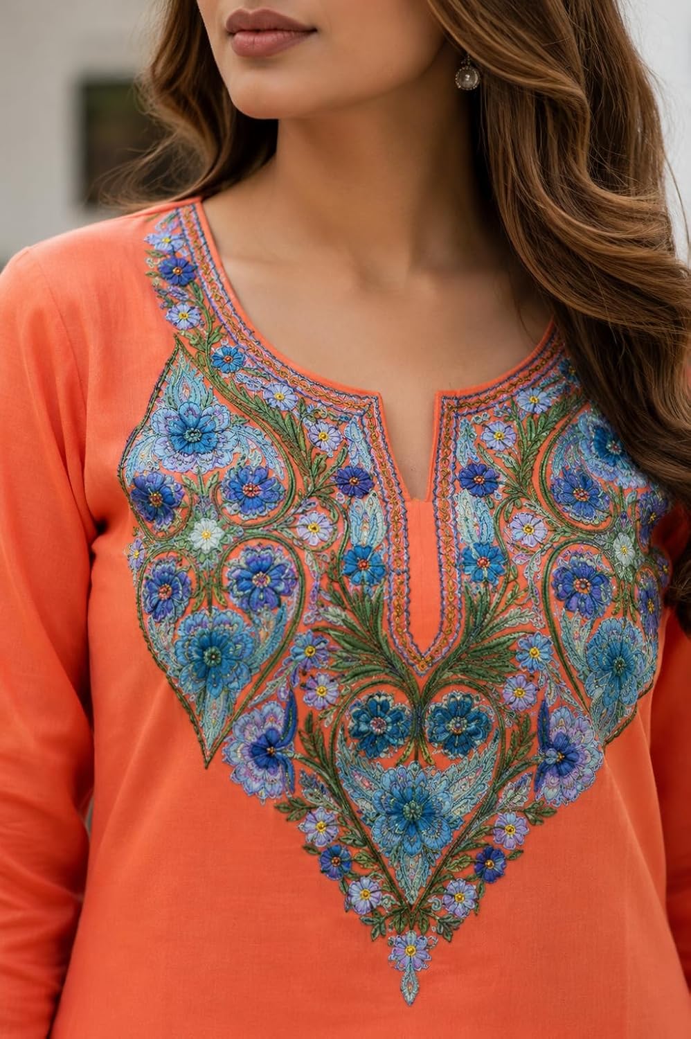 Kashmiri Kurti for Women with Aari Embroidery