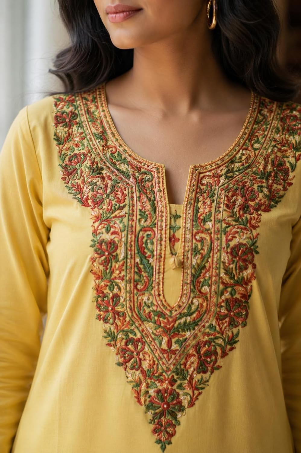 Kashmiri Kurti for Women with Aari Embroidery