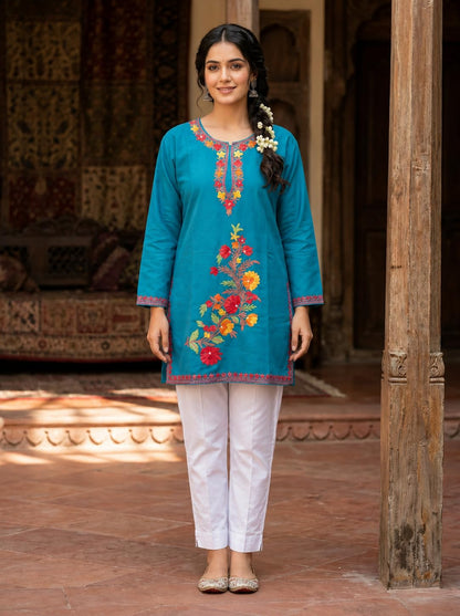 Kashmiri Kurti for Women with Aari Embroidery