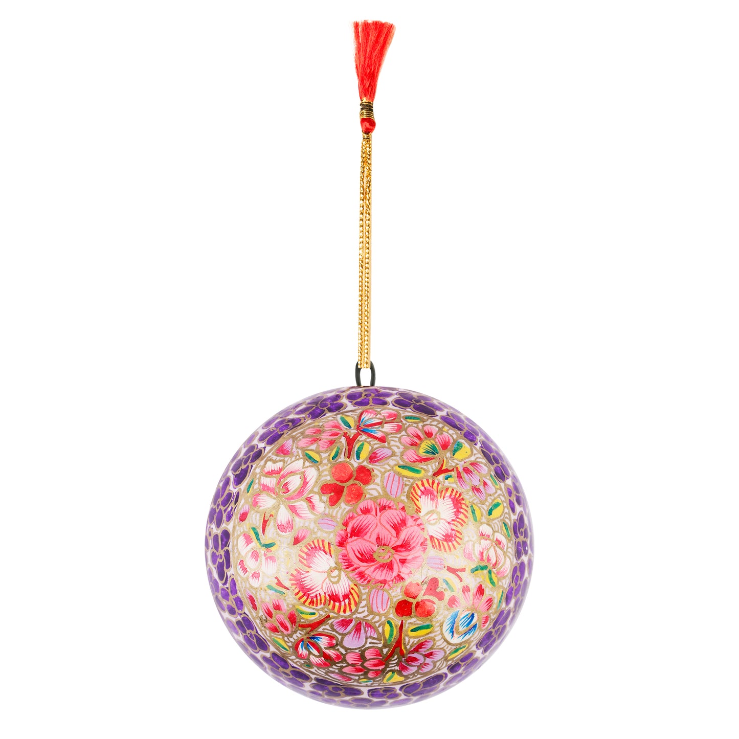 Kashmiri Paper Mache Handcrafted Beautifully Embroidered Balls for Hanging Decoration for Cars|Home|Office and Birthday Celebration - Sets of 3 Diameter 5 Inches. (Copy)