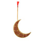 Kashmiri Paper Mache 5 inch Hanging Moon (Pink)