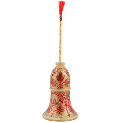Paper Mache Multi Color Set of 3 Hand Made Kashmiri Floral Embroidery 3 inch Tall Wooden Bells (Copy)