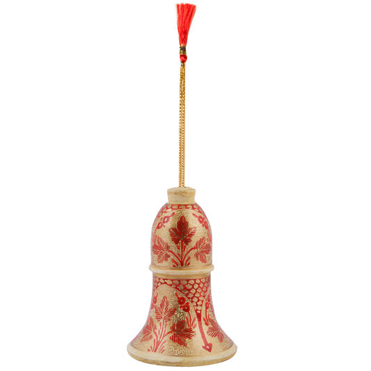 Paper Mache Multi Color Set of 3 Hand Made Kashmiri Floral Embroidery 3 inch Tall Wooden Bells (Copy)