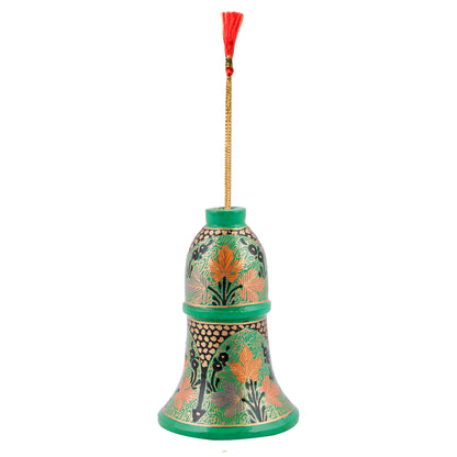Paper Mache Multi Color Set of 3 Hand Made Kashmiri Floral Embroidery 3 inch Tall Wooden Bells (Copy)