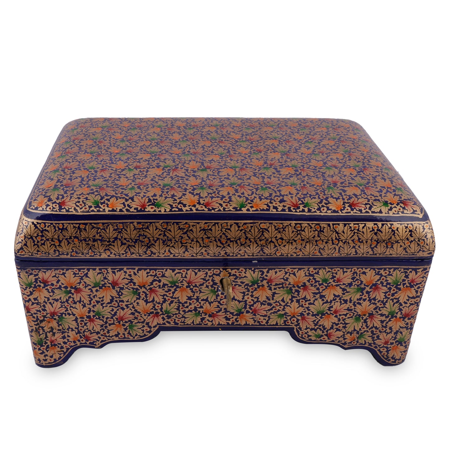 Kashmir Gallery Paper Mache Wooden Hand Made Jewelry Storage Box - 10 inches ( Multicolour ))