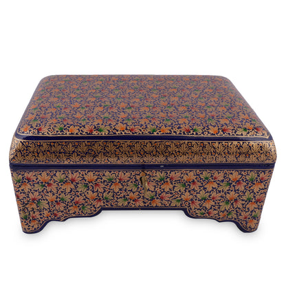 Kashmir Gallery Paper Mache Wooden Hand Made Jewelry Storage Box - 10 inches ( Multicolour ))