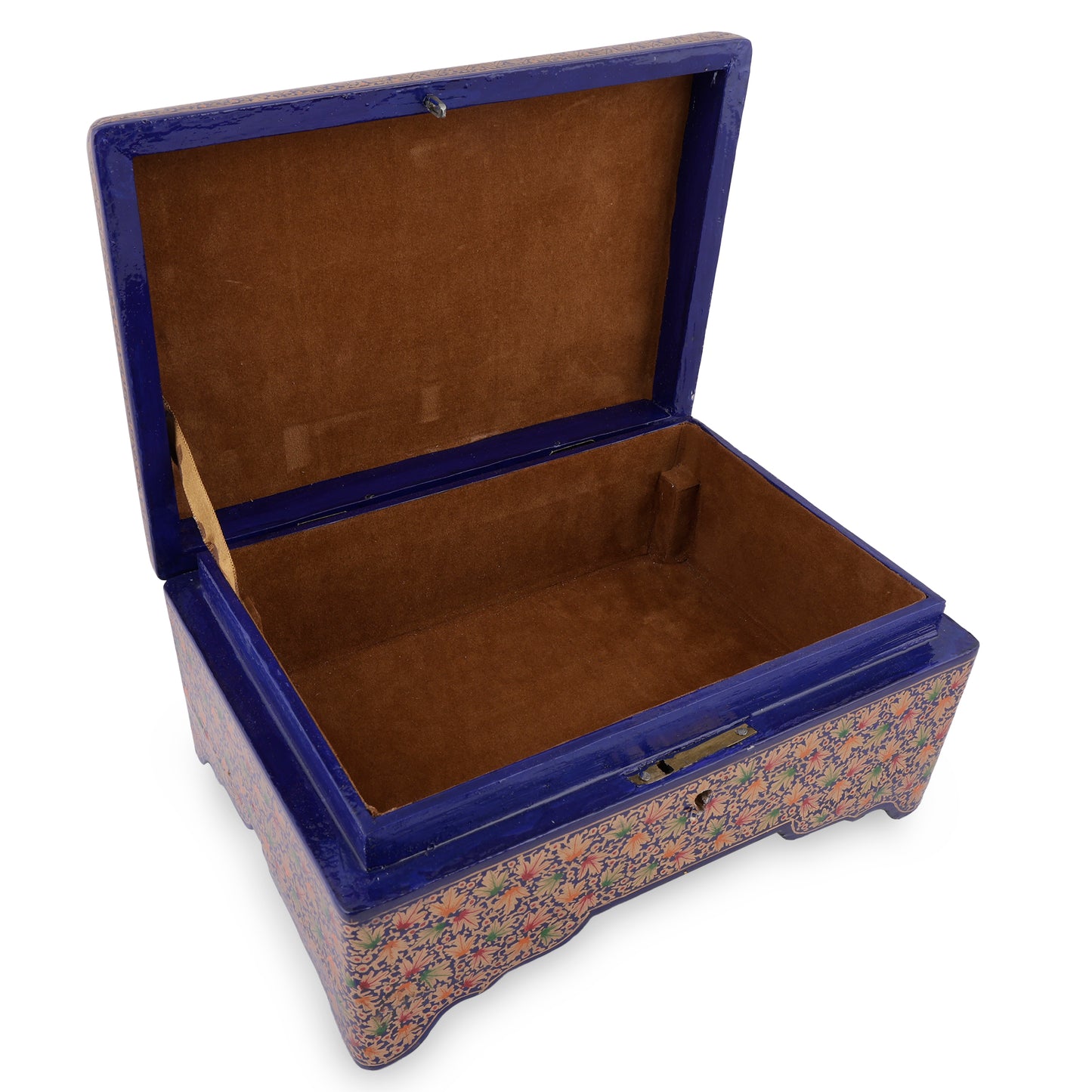Kashmir Gallery Paper Mache Wooden Hand Made Jewelry Storage Box - 10 inches ( Multicolour ))