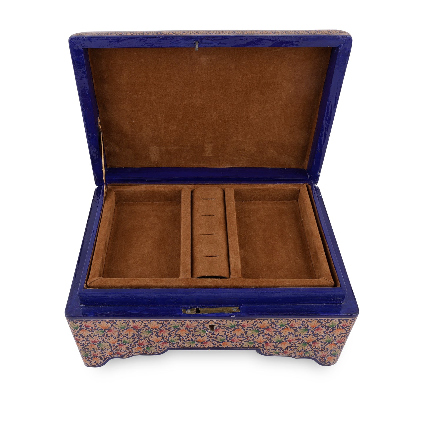 Kashmir Gallery Paper Mache Wooden Hand Made Jewelry Storage Box - 10 inches ( Multicolour ))