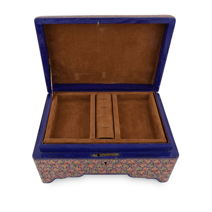 Kashmir Gallery Paper Mache Wooden Hand Made Jewelry Storage Box - 10 inches ( Multicolour ))