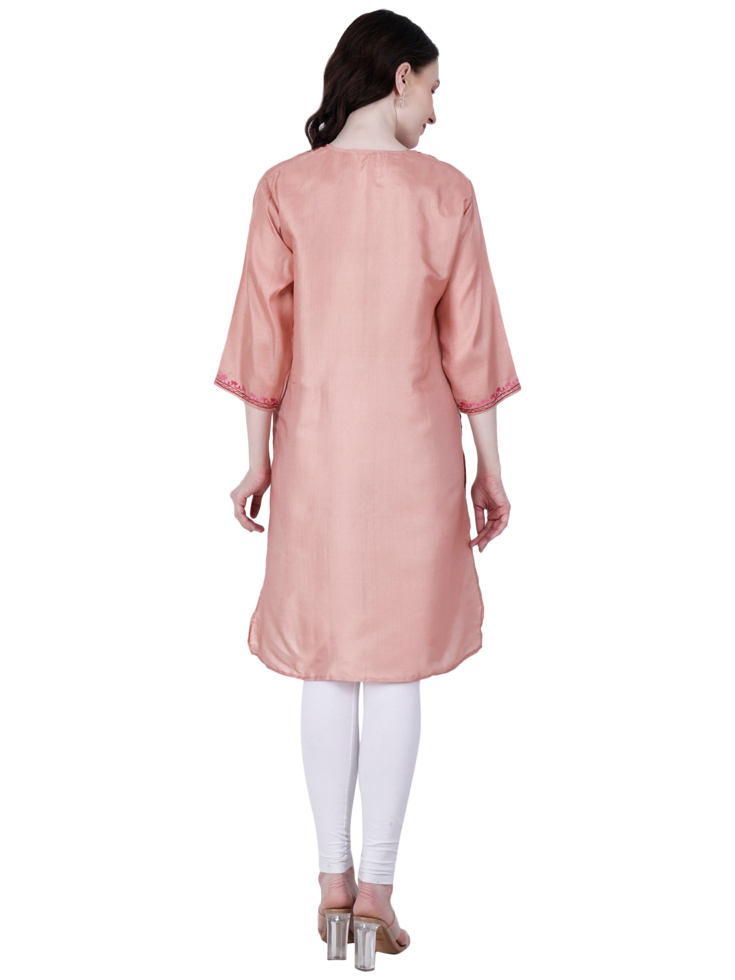 Kashmir Gallery Kashmiri Kurti for Women Silk Kurti with Embroidery A Line Kurtis with Charming Embroidery