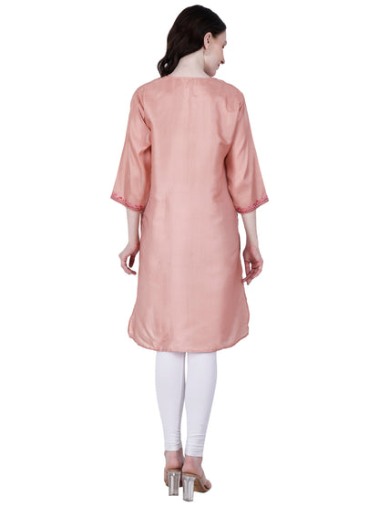 Kashmir Gallery Kashmiri Kurti for Women Silk Kurti with Embroidery A Line Kurtis with Charming Embroidery