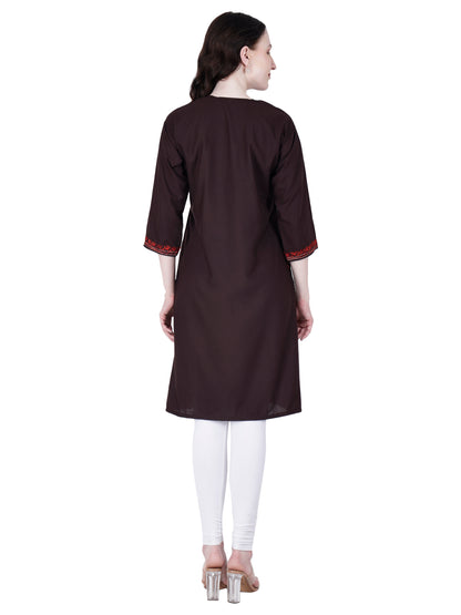 Kashmiri Kurti for Women Cotton Kurti with Embroidery Long A Line Kurtis with Charming Embroidery