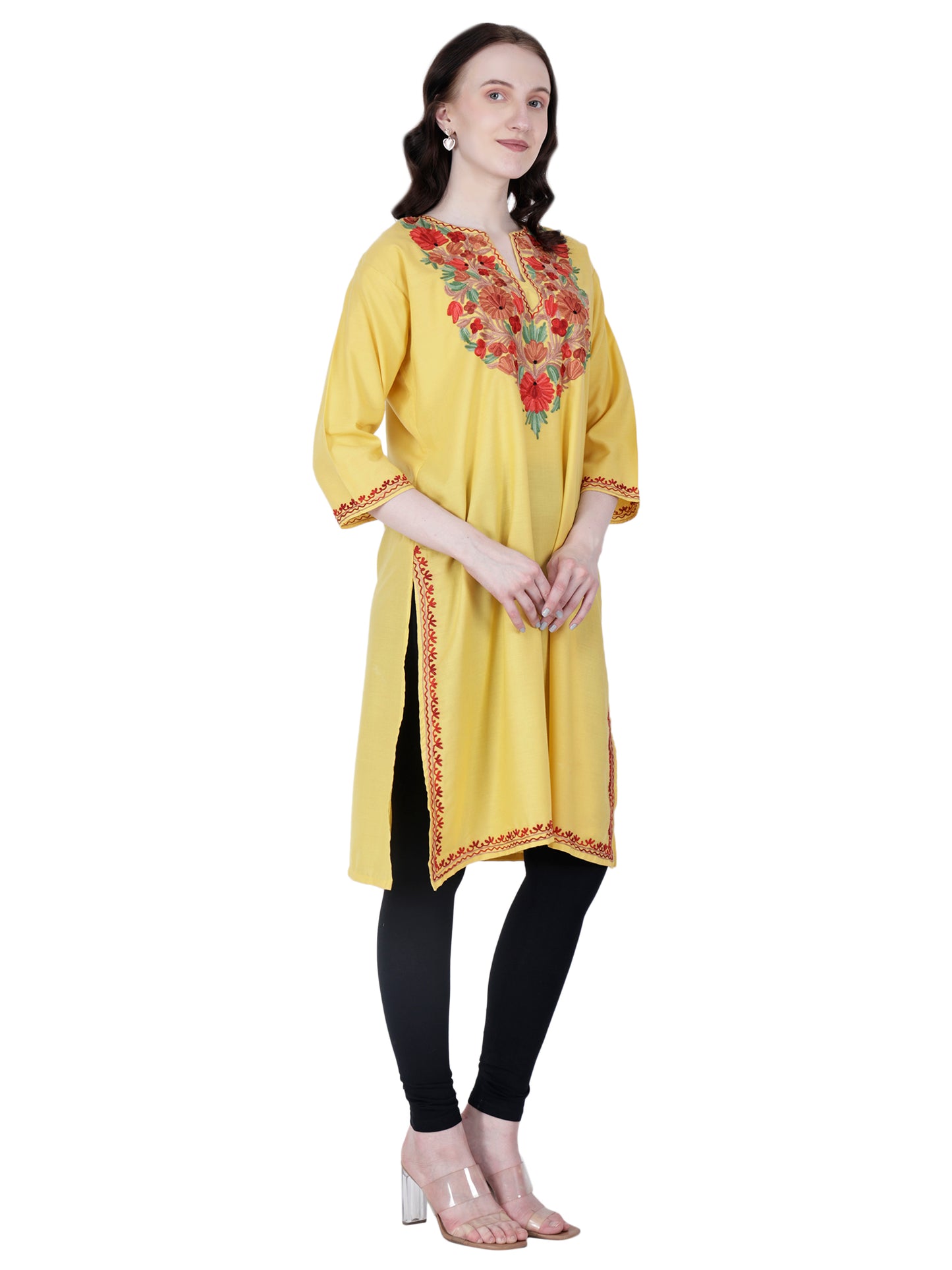 Kashmiri Kurti for Women Cotton Kurti with Embroidery Long A Line Kurtis with Charming Embroidery
