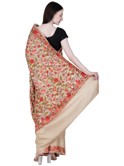 Women's Silk Sarees Embroidered with Kashmiri Aari work